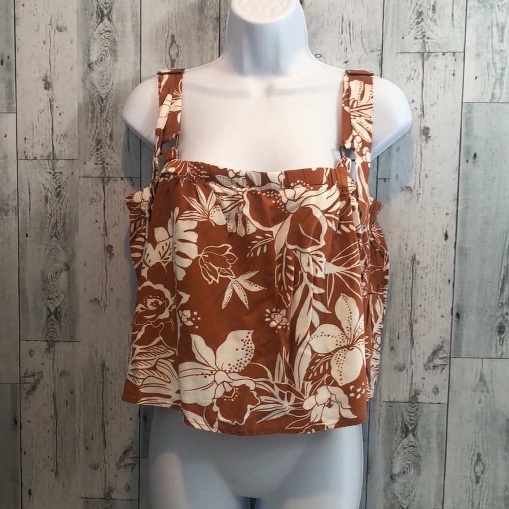 Paper Crane Hawaiian Print Crop Top Large